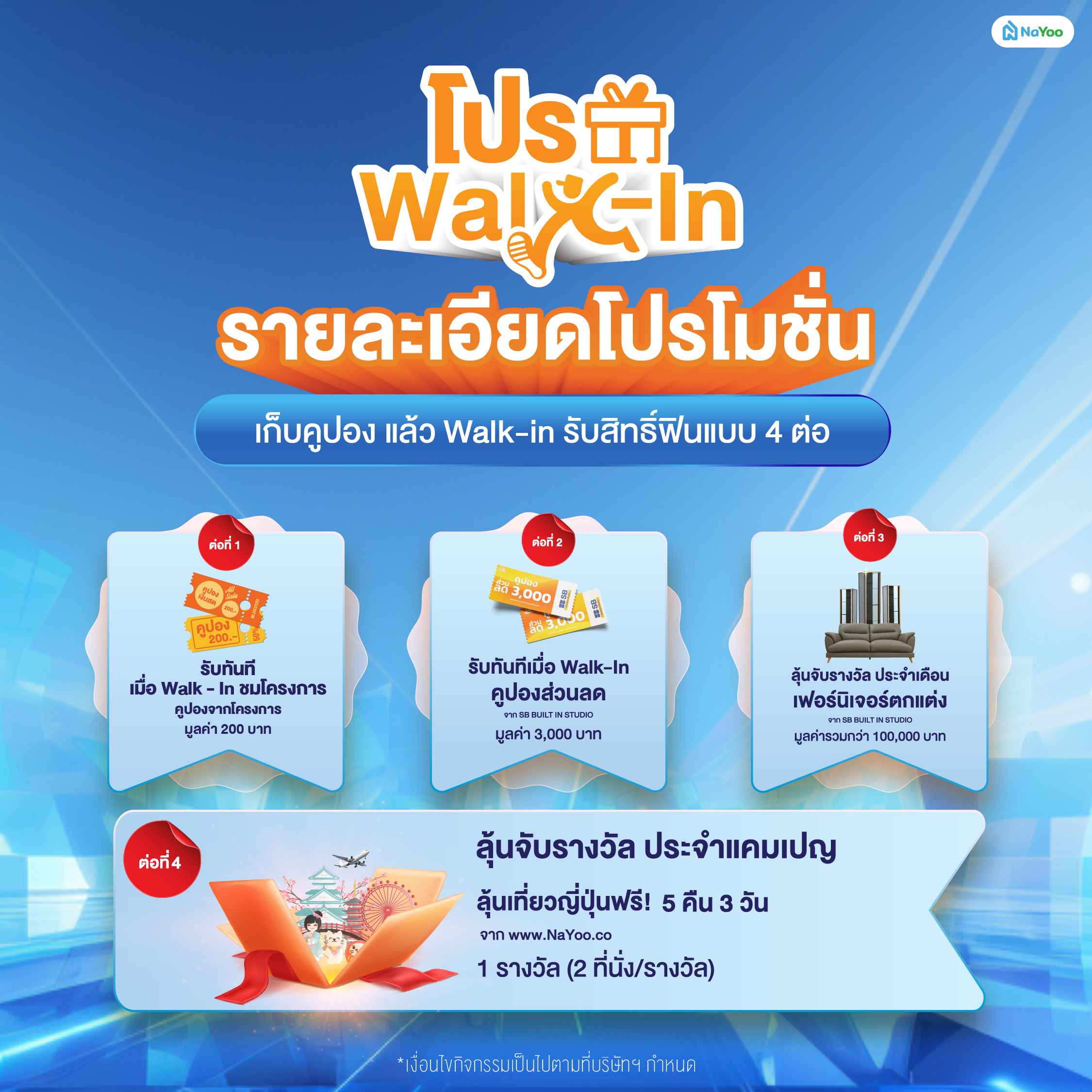 รายละเอียดโปร Walk-in 2026